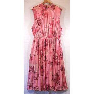 Torrid Maxi Dress Sleeveless Pockets High Neck Satin Pink Coquette Womens Size 2